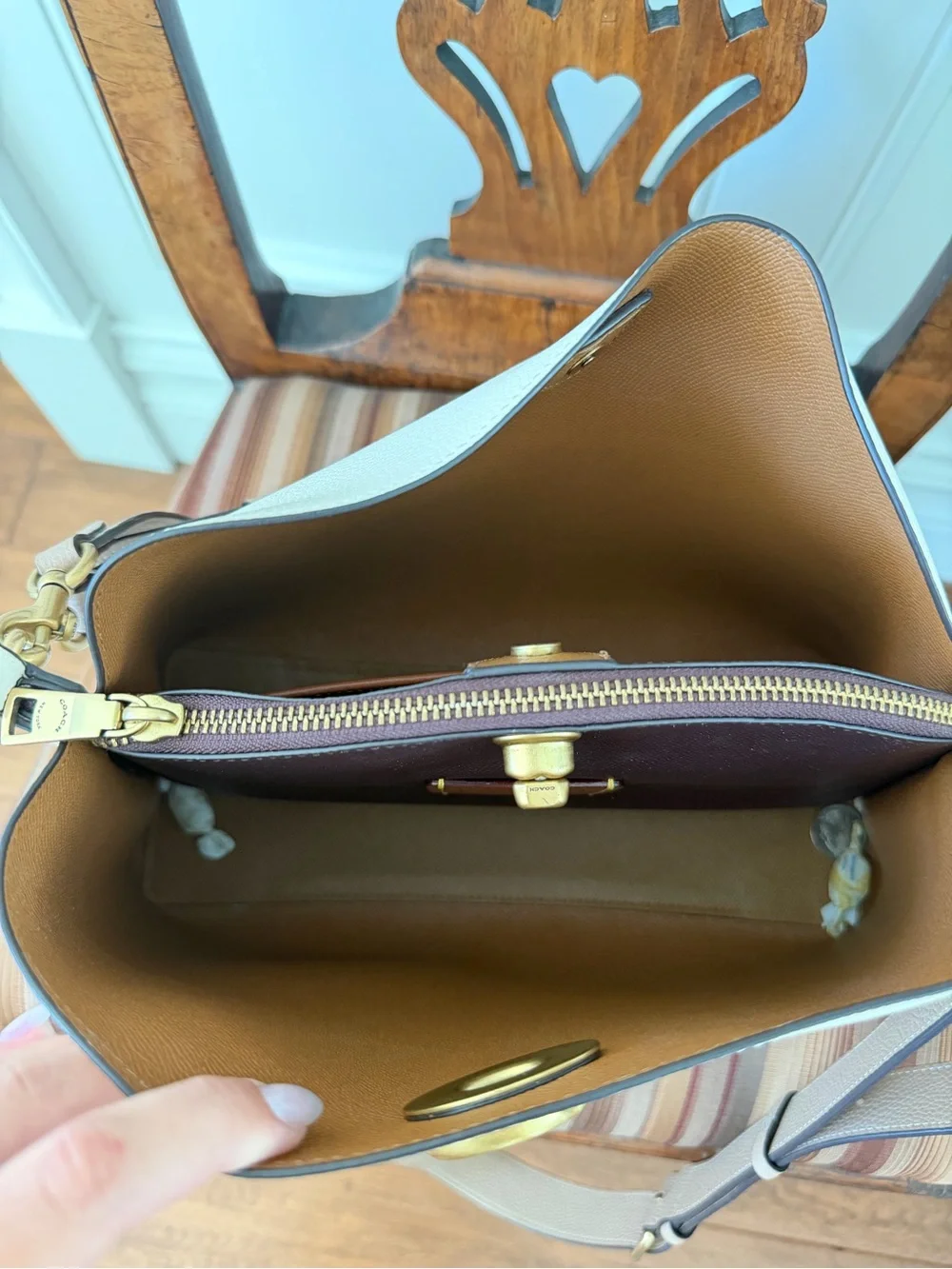 Coach Pebbled Leather Crossbody in Cream